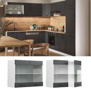 Vicco - Vitrine suspendue "R-Line 80cm anthracite country style