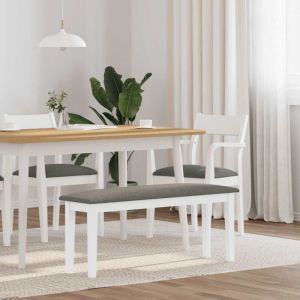 VidaXL Banc 110 cm blanc bois massif caoutchouc