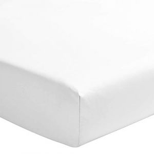 Le drap housse uni 100% Coton - Bonnet 30cm couleurs - Blanc, épaisseur/bonnet - 30 cm, matière - 100% coton, tailles - 180 x 200 cm - Blanc