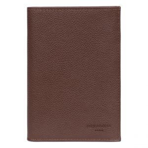 Hexagona Portefeuille européen 2 Volets - Compatible Cartes de crédit, CNI, permis de Conduire, Passeport et Carte Grise - pour Homme - Collection Confort - Chocolat - en Cuir de Vachette grainé