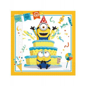 Image de Procos 20 Serviettes en papier Minions 33 x 33 cm - Couleur Jaune - Taille Taille Unique