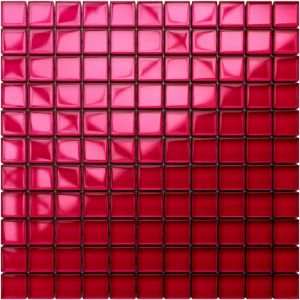 Ilcom - Mosaïque de verre sur maille pour salle de bain ou cuisine 30cm x 30cm - Red passion
