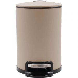 Poubelle de salle de bain métal mat Taupe 3L