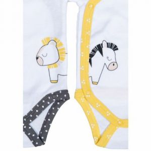 Sauthon Lot de 2 bodies croisés manches longues Pluche et Pompon (1 mois)