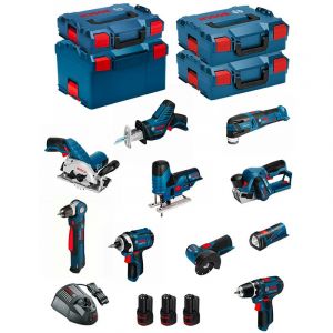 Bosch Kit 12V BMK10-28DD3 (GSR12V-15+GDR12V-105+GKS12V-26+GWS12V-76+GST12V-70+GOP12V-28+GSA12V-14+GWB12V-10+GLI12V-80+GHO12V-20)