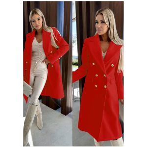 Kebello Manteau Manteau Crois&eacute; A Boutons Dor&eacute;s Rouge F