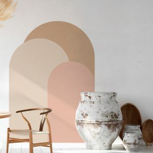Papier peint intiss&eacute; pr&eacute;-encoll&eacute; fresques g&eacute;ants - TRIO DES ARCHES PASTELS - adh&eacute;sif d&eacute;corative - 85x60cm