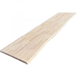 Plan de travail H&ecirc;tre massif bord naturel L.250 x l.65 cm, Ep.36 mm