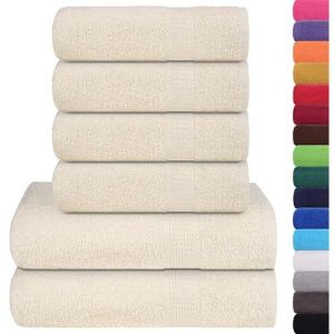 VidaXL Ensemble De Serviettes 6 Pcs Crème 360 G/M² 100% Coton