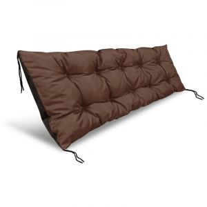 Coussin de jardin 120x40 cm, imperméable, pour banc en palette marron