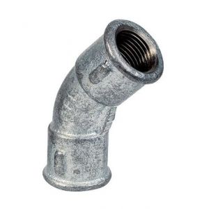Atusa 41 - coude 45&deg; FF, grand rayon galva Femelle - Femelle 1''1/4