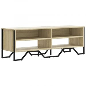 VidaXL Meuble TV chêne sonoma 122x34x41 cm bois d'ingénierie, support TV, buffet TV, meuble multimédia, banc TV, meuble hifi, centre de divertissement