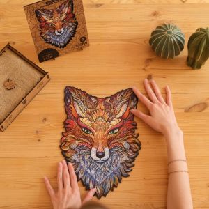 Image de UNIDRAGON Puzzle en bois 700 pcs Fiery Fox Taille royale 41x60 cm