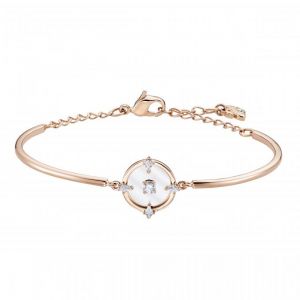 Swarovski Bracelet 5495771 - Collection North Jonc M&eacute;tal Rhodi&eacute; Disque Central Cristal Femme
