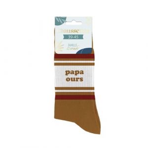 Paire de chaussettes coton marron papa ours homme - générique cd5297_41