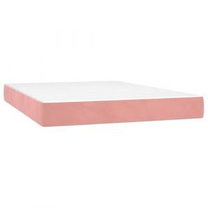 Image de VidaXL Matelas De Lit À Ressorts Ensachés Rose 140x220x20 Cm Velours