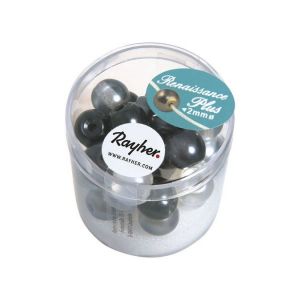 Rayher Perles en verre Renaissance 10 mm mi-transparent Blanc/gris Grand trou