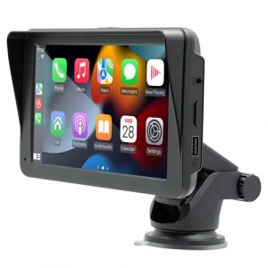 Avizar Écran voiture 7'' CarPlay Android Auto sans fil avec Dashcam intégrée Noir