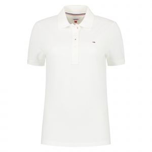 Tommy Jeans Polo coupe slim &agrave; manches courtes. Blanc - Taille 36