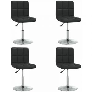 VidaXL Chaises de salle ?? manger 4 pcs Noir Similicuir