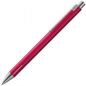 Lamy Econ Stylo à bille 240 en acier inoxydable framboise mat et clip incurvé distinctif, avec recharge grande capacité M 16 noir, largeur de trait M