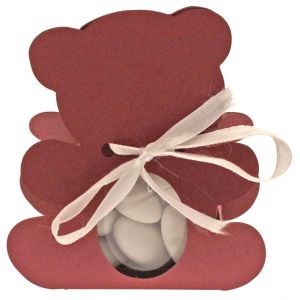 Ruedelafete Ballotin OURSON avec plexi, Bordeaux