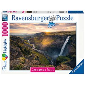 Ravensburger Puzzle Adulte - Puzzle 1000 p - La cascade Háifoss, Islande (Puzzle Highlights) - Adultes et enfants dès 14 ans - Puzzle de qualité supérieure - 16738