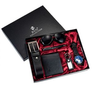 Coffret Cadeau - Confozen - Montre Homme - 6 Pièces - Lunettes De Soleil - Ceinture - Portefeuille