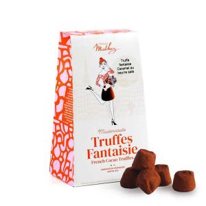 Mathez Truffes fantaisie aux éclats de caramel au beurre salé avec arôme naturel - Boite de 100g