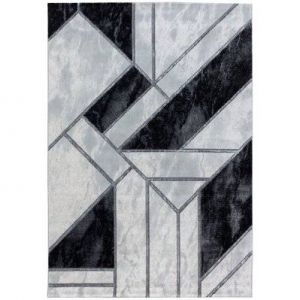 GRAFIC - Tapis effet marbre - Argent 140 x 200 cm