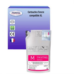 Cartouc compatible avec Epson SureColor SC F6200 (nK), SC F6270 remplace Epson T7413 Magenta 1 000ml