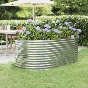 VidaXL Jardini&egrave;re de jardin Acier enduit poudre 175x100x68 cm Argent&eacute;