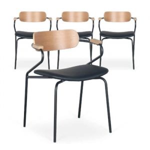Lot de 4 Chaises Design "Lexi" 74cm Noir