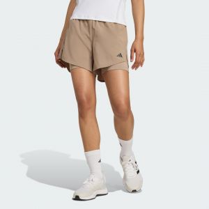 Adidas Short AEROREADY Made for Training Minimal Two-in-One marron noir femme - XL