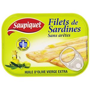 Saupiquet Filets de sardines sans ar&ecirc;tes, &agrave; l'huile d'olive - La bo&icirc;te de 100g