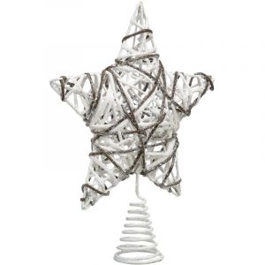 Image de Féérie Lights & Christmas Cimier pour sapin de Noël - 51 x 47 cm - Blanc et beige