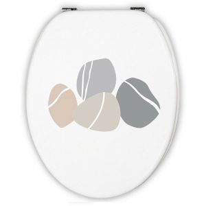 Guy Levasseur Abattant wc mdf compressé blanc galet 44cm zen