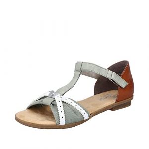 Rieker 64250, Sandale Femme, Blanc, 41.5 EU