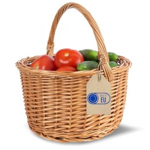 Creative Home Panier en Osier avec Poignées | 35 x 35 x 36 cm (+|- 2 cm) | Panier Cadeau | Panier à Fruits | Panier Pique-Nique