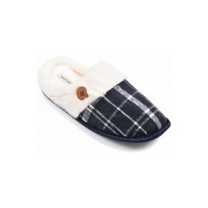 Ozabi Chaussons Mules homme Jacquard &eacute;cossais MU9732 MARINE