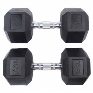 SPORTINATOR Haltère hexagonale de 15 kg Set de 2