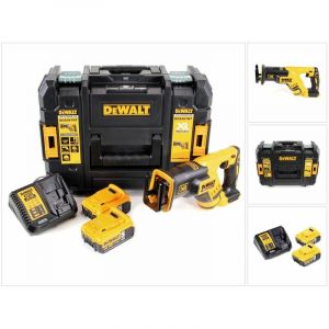 Dewalt DCS 367 P2 Scie sabre sans fil 18V brushless + Coffret de transport TSTAK + 2x Batteries 5,0 Ah + Chargeur