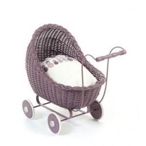 Smallstuff chariot de poupée en rotin 49 cm lilas