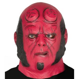 Ruedelafete Masque latex intégral Héros Maléfique Hell, rouge