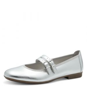 Jana Femme Damen Vegan Komfort Ballerines, argent&eacute;, 38 EU