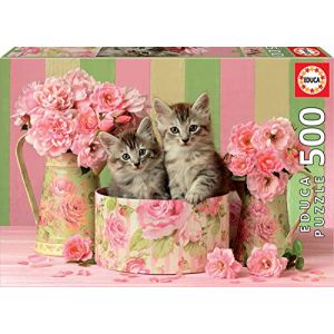 Educa Puzzle Chaton avec des Roses