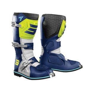 Image de Shot Bottes cross enfant Kid Race 2 bleu/jaune fluo- 33