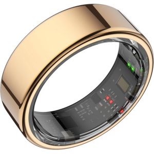 Focus Home Interactive S1 Smart Ring - Or - Taille 13 - Fréquence cardiaque - Cycle menstruel - Moniteur de sommeil - Anneau intelligent - Performance sportive - Podomètre - Etanche à l'IP68 - Mesure de l'O2 - Femmes - Hommes - Wearables - Etui de chargem
