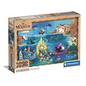 Image de Clementoni Compact puzzle 1000 pièces - disney maps little mermaid