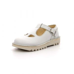 Kickers Salom&eacute;s Cuir Kick Mary Jane Blanc - Couleur Blanc - Taille 33